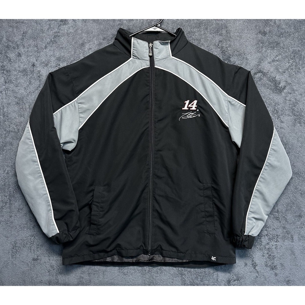 Tony Stewart Racing Jacket Mens Large Full Zip Hidden Hood Chase Authentic